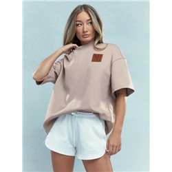 MISSGUIDED Branded Logo Patch Detail Dropped Shoulder Oversized T-Shirt