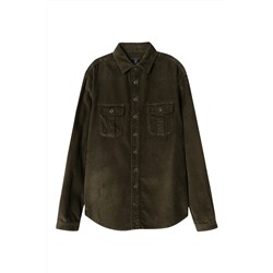 Sobrecamisa de terciopelo Caqui