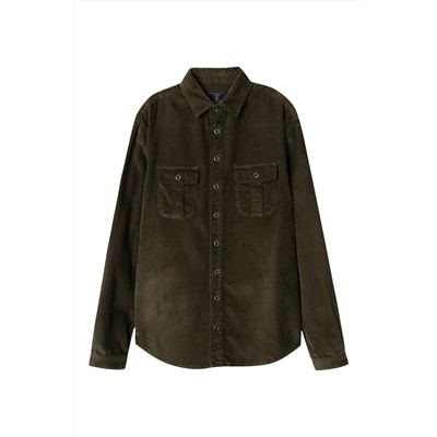 Sobrecamisa de terciopelo Caqui