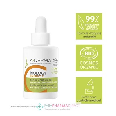 A-Derma Biology Energy C Sérum Coup d'Éclat BIO 30ml