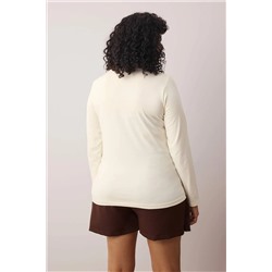 Taş Pamuklu Kayık Yaka Fitted/Vücuda Oturan Esnek Bluz TBBAW26AF00027