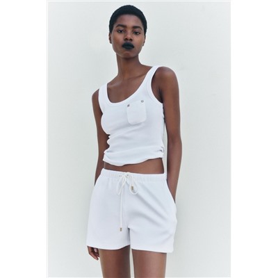 RIBBED T-SHIRT WITH POCKET