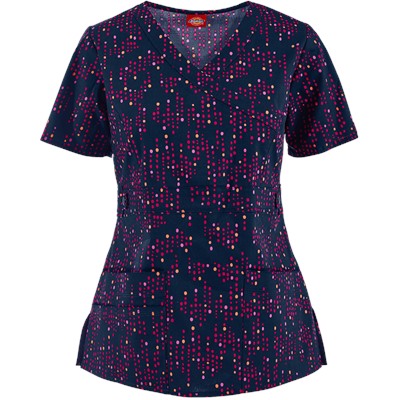 Dickies Gen Flex Scrubs Just Dot It Down Print Top