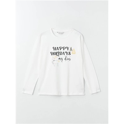 LC Waikiki Bisiklet Yaka Yılbaşı Temalı Uzun Kollu Kadın Pijama Takımı, LCW DREAM                                            
                                            Bisiklet Yaka Yılbaşı Temalı Uzun Kollu Kadın Pijama Takımı