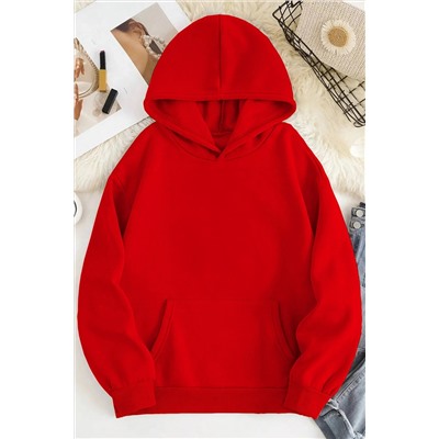 memowearUnisex 2ip Şardonlu Kırmızı Oversize Sweatshirt