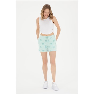 Kadın Beyaz Bisiklet Yaka Crop Basic Tişört