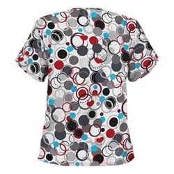 UA Round Up White Print Scrub Top