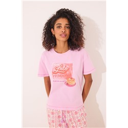 Camiseta manga corta 100% algodón rosa
