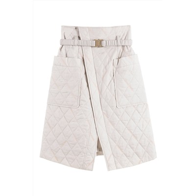 Falda cruzada de seda Beige