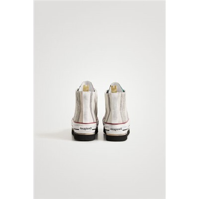 Sneakers altas plataforma rayas