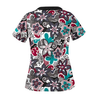 UA Swirling Flowers Granite Print Scrub Top