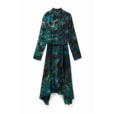 Vestido camisero midi estampado