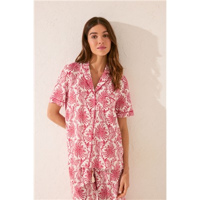 Pijama camisero Capri estampado hojas
