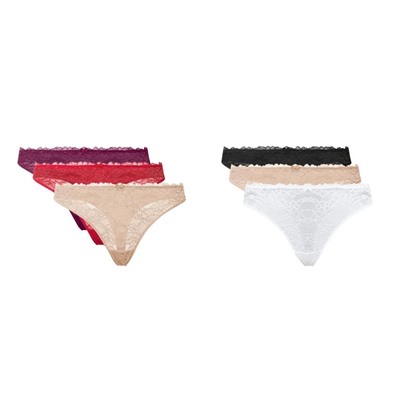 ESMARA® Spitzen Strings Damen, 3 Stück