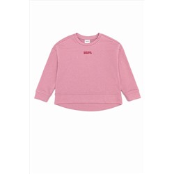Çocuk Manolya Basic Bisiklet Yaka Sweatshirt