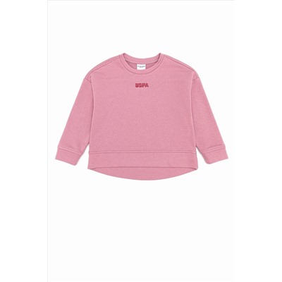 Çocuk Manolya Basic Bisiklet Yaka Sweatshirt