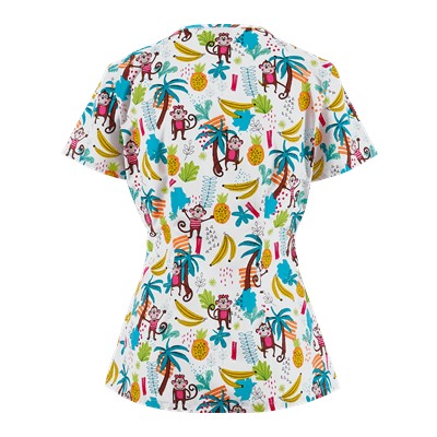 Dickies EDS Scrubs Let's Monkey Around Print Top