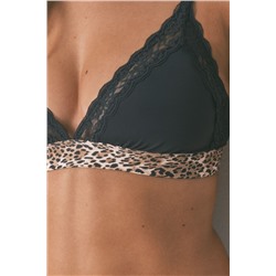 Sujetador triangular NATURAL animal print negro