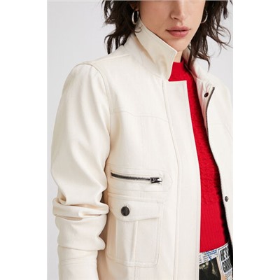 Chaqueta PU bolsillos