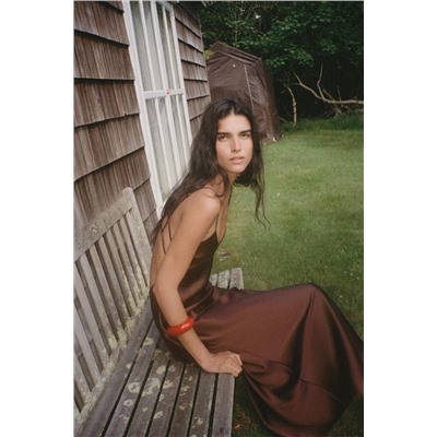 SATIN MIDI DRESS