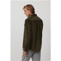 Sobrecamisa de terciopelo Caqui