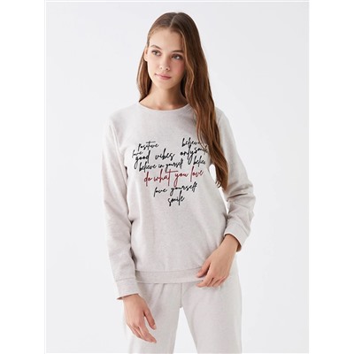 LC Waikiki Bisiklet Yaka Baskılı Uzun Kollu Kadın Pijama Takımı, LCW DREAM                                            
                                            Bisiklet Yaka Baskılı Uzun Kollu Kadın Pijama Takımı