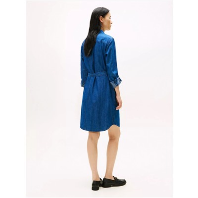 Belted Utility Denim Shirtdress