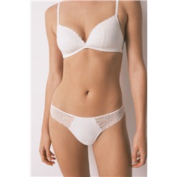 Braga clásica microfibra y encaje blanco
