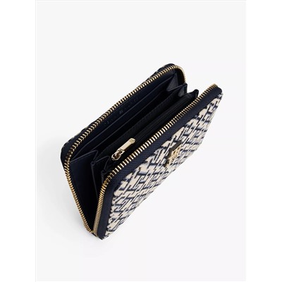 Jacquard Monogram Logo Medium Zip Wallet