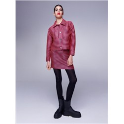 Hemdbluse mit Hahnentrittmuster