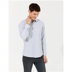 Gri Slim Fit Oxford Gömlek