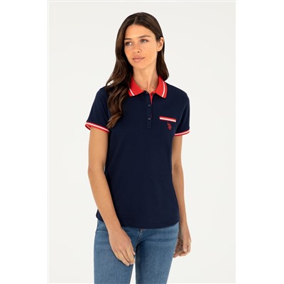 Kadın Lacivert Polo Yaka Tişört