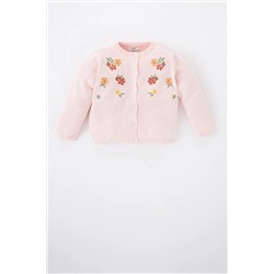 Defacto Kız Bebek Çiçekli Bisiklet Yaka Hırka Z1819A223SP