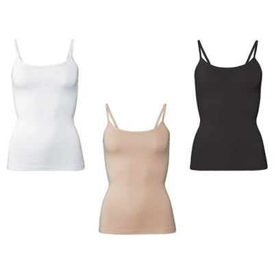 ESMARA® Lingerie ESMARA® Spaghettiträgerhemden Damen, 3 Stück, mit Bio-Baumwolle und Elasthan