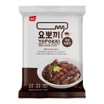YOPPOKI Jjajang Topokki rice cake Токпокки рисовые палочки с соусом Чачжан 240г