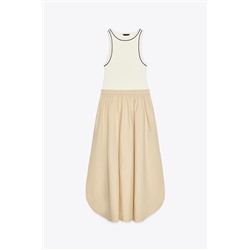 CONTRAST MIDI DRESS