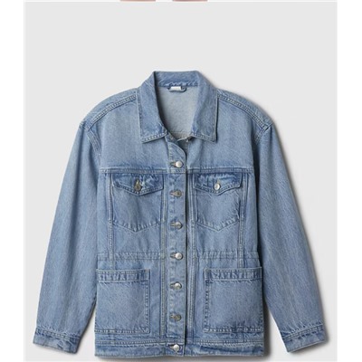 Cinched-Waist Denim Jacket