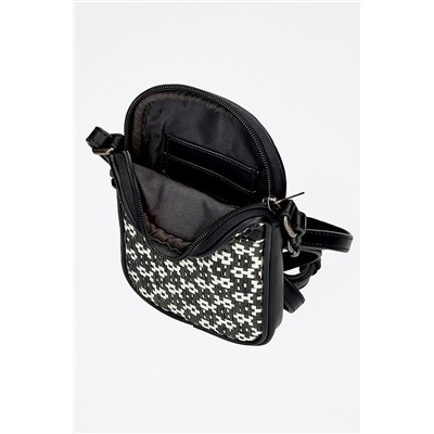 Bandolera Lana Beige y negro