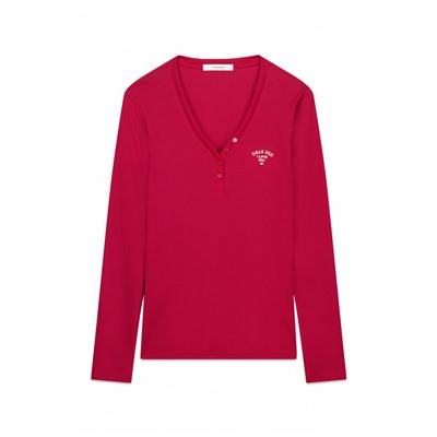 Camiseta manga larga waffle rojo