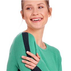Damen Strickpullover mit Galonstreifen