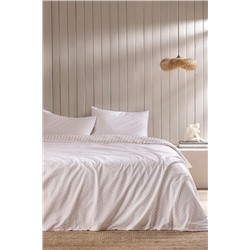Botie King Size %100 Pamuk Ranforce Baskılı Nevresim Takımı - Bej