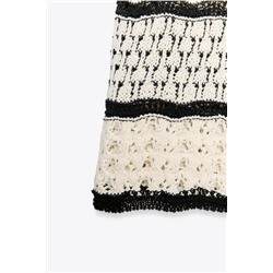 HALTER CROCHET KNIT MINI DRESS