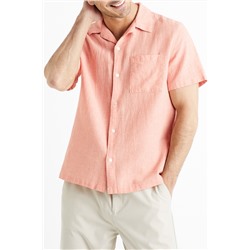 Camisa regular fit de lino - Salmón