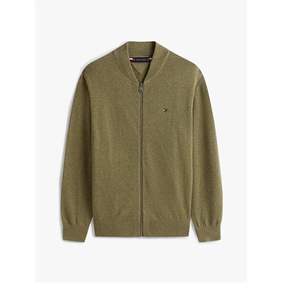 Cotton Zip Baseball Cardigan
