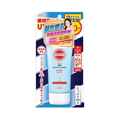 KOSE Солнцезащитная эссенция для лица и тела SUNCUT SPF50+ прозрачный, без аромата, туба, 80 гр