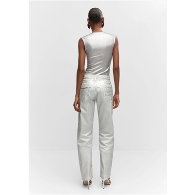 Jeans rectos metalizados