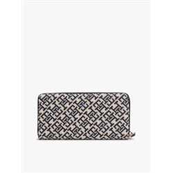 Jacquard Monogram Logo Large Zip Wallet