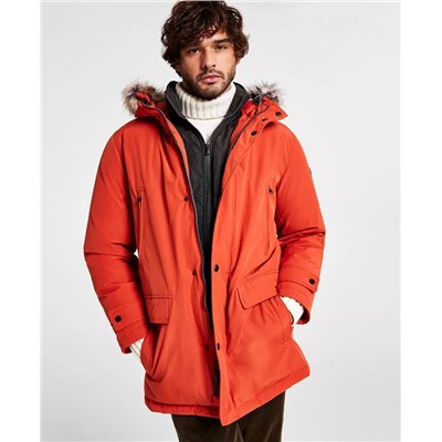 Michael Kors Men's Hooded Bib Snorkel Parka, Created for Macy's