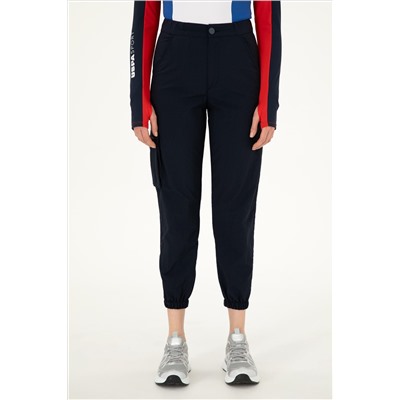 Kadın Lacivert Jogger Fit Kanvas Pantolon
