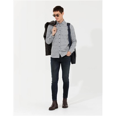 Mavi Slim Fit Uzun Kollu Gömlek